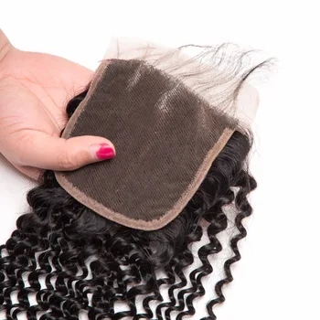 ALIPOP Brasilianske Kinky Curly Lace Lukning Med Baby Hår, Remy Hair ExtensionS 8