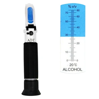Alkohol Refraktometer for Ånd Alkohol Volumen-Procent Måling med Automatisk Temperatur Kompensation (ATC), Intervallet 0-80 %