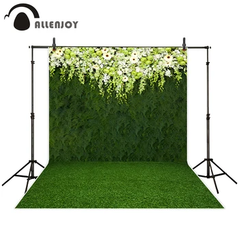 Allenjoy fotografering baggrund grønne planter, blomster, natur foråret baggrund photo studio nyt design, kamera fotografica