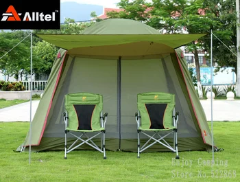 Alltel høj kvalitet, dobbelt lag ultralarge 4-8person familie fest gardon strand camping telt pavillon solen, læ