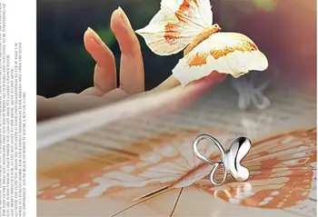 Almei Butterfly Pendientes Øreringe Mode Dyr Dame Sølv Brincos Hjerte CZ Øreringe til Kvinder Pige Hvid Blomst Smykker R121