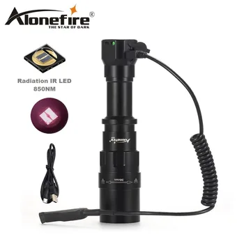 AloneFire X490 5W 850NM LED Lommelygte Infrarødt Lys (Night Vision Lampe Troch Bruge Rechargeable18650 Batteri Til Jagt fakkel
