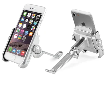 Aluminium Legering Motorcykel Telefon Holder Med Stå-Støtte til iPhone Universal GPS Cykel Holder Soporte Celular Moto For Xiaomi