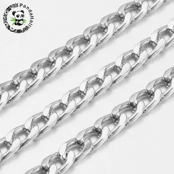 Aluminium Twist Kæder, Bly Fri og Nikkel Fri, Oxideres i Sølv, Størrelse: ca Kæde: 9mm lang, 5mm bred, 1,5 mm tyk