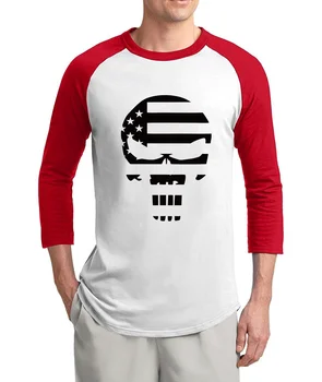 American Sniper Punisher Kraniet Navy Seal tshirt 2017 hot salg sommeren 3/4 ærme t-shirts bomuld hip hop raglan mænd t-shirt