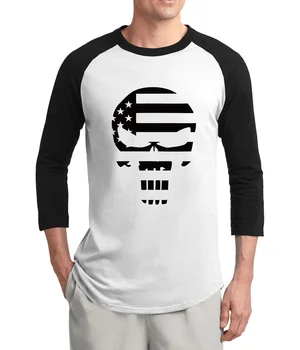 American Sniper Punisher Kraniet Navy Seal tshirt 2017 hot salg sommeren 3/4 ærme t-shirts bomuld hip hop raglan mænd t-shirt