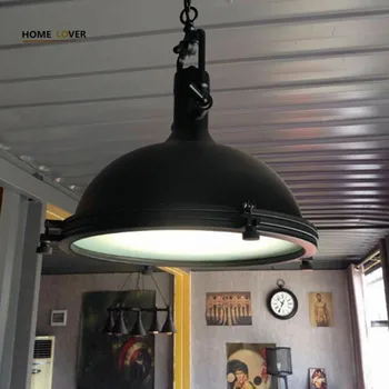 Amerikansk industriel loft Vintage vedhæng lys til spisestue jern Sort lamparas colgantes skive vedhæng lys belysning i hjemmet