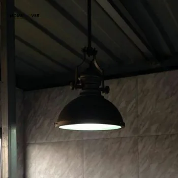 Amerikansk industriel loft Vintage vedhæng lys til spisestue jern Sort lamparas colgantes skive vedhæng lys belysning i hjemmet