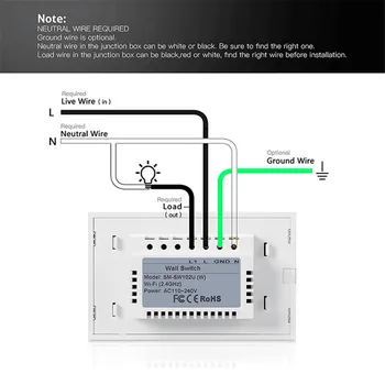 Amerikansk Standard 10A/Bande Smart WIFI Skifte 1/2/3 Bande Touch-Panel, Trådløse Fjernbetjening Wifi Light Switch, der Arbejder Med Alexa, Google Startside