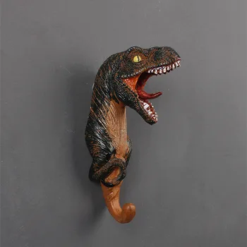 Amerikanske Dekorative Krog Jurassic Verden Kreative Harpiks Dyr Model Dinosaur Tøjkrog Triceratops Væggen Hænger Krog