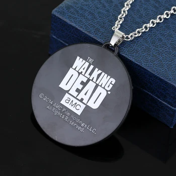 Amerikanske Film The Walking Dead Halskæde Bekæmpe De Døde Frygter Levende Statement Halskæde Sort Farve, Rund Halskæde-30