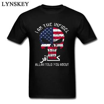 AMERIKANSKE Flag Skull T-shirts League Vantro Militære Mode 2018 Mænd Vintage Tee Toppe kortærmet Tshirt Unikke