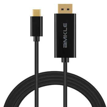 Amkle USB 3.1 USB-C DP-DisplayPort-Kabel USB-3.1 Type C Mandlige DP-DisplayPort Male 4K-Kabel Til MacBook Pro 2016 ChromeBook
