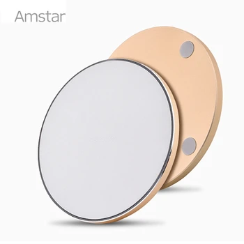 Amstar Trådløse Oplader Qi-Oplader til iPhone X 8 Plus Metal Shell 10W Hurtige Trådløse Oplader til Samsung Galaxy S8 Plus S7 Note8