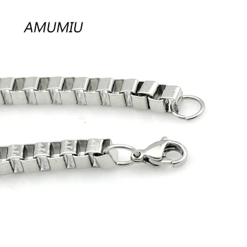 AMUMIU Mode Smykker Mænds Kvinders Armbånd i Rustfrit Stål 4 MM Max Kæde Engros HZB089A