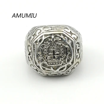 AMUMIU Retro stil mænd cross ring titanium ringe Mode vintage rustfrit stål mandlige ring i antik mand punk tilbehør HZR029