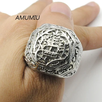 AMUMIU Retro stil mænd cross ring titanium ringe Mode vintage rustfrit stål mandlige ring i antik mand punk tilbehør HZR029