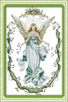 Angel er tilbage fairy flower home decor maleri tælles print på lærred DMC 11CT 14 CT Cross Stitch kits broderi håndarbejde Sæt
