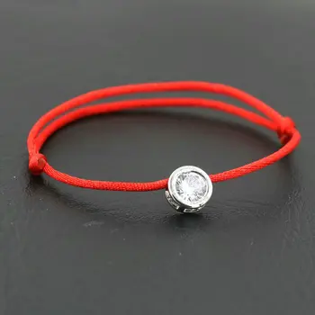 ANILLO Simple Mode Kvinder Charme Armbånd Runde Cubic Zirconia Elskere Lucky Red Reb, Tråd String Armbånd Justerbar Smykker