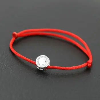 ANILLO Simple Mode Kvinder Charme Armbånd Runde Cubic Zirconia Elskere Lucky Red Reb, Tråd String Armbånd Justerbar Smykker