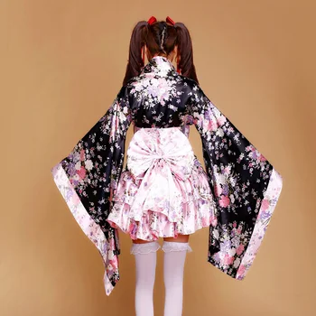 Anime Cosplay Lolita Halloween Fancy Kjole Japansk Kimono Kostume Til kvinder og Børn