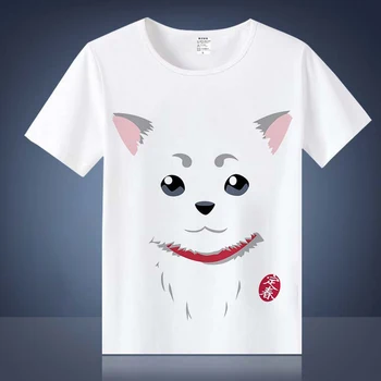Anime Gintama Cosplay T-shirt Sølv Sjæl Sakata Gintoki Kostume Casual Unisex Kort Ærme Toppe, t-Shirt M-XXL TX018