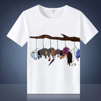Anime Gintama Cosplay T-shirt Sølv Sjæl Sakata Gintoki Kostume Casual Unisex Kort Ærme Toppe, t-Shirt M-XXL TX018