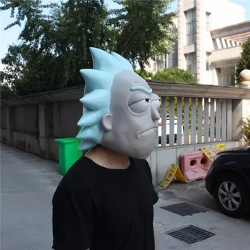 Anime Rick og Morty Maske Cosplay Hjelm Søde Fuld Ansigt Latex Hætte, Masker Maskerade Halloween For Kvinder/Mænd Part Rekvisitter