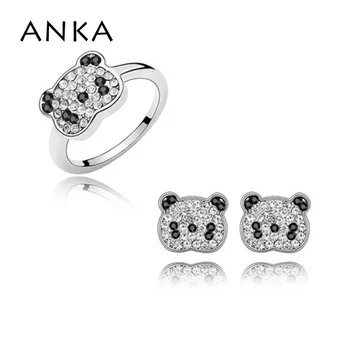ANKA Sterling Smykker Sæt Unikke Par Unge Dame Og Søde Panda Østrig Krystal Mode Sæt af Høj Kvalitet, Gratis Forsendelse #84265