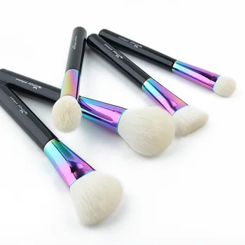 Anmor Høj Kvalitet 5 Stykker Blødt Makeup Børste Sæt Goat Hair Make Up Pensler Farverige Kosmetik Børste Kit CFCB-YF01