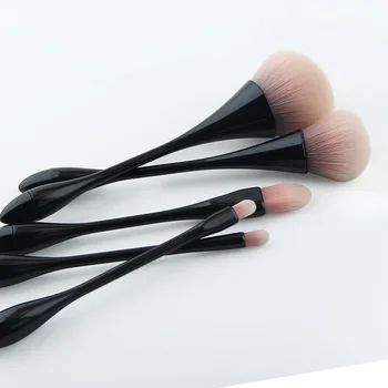 Anmor Høj Kvalitet Makeup Pensler Sæt 5 stk Syntetiske Tynd Talje Make Up Pensler Kit Black HT01