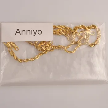 Anniyo (i ÉT STYKKE) Snoet Kæde Armbånd til Kvinder/Mænd,Guld Farve, Smykker, Armringe Trendy Bedste Gaver #009616