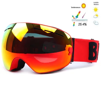 Anti-fog Ski Goggles UV400 Ski Briller Dobbelt Linse på Ski Snowboard Snow Goggles Ski Briller, som Med En Lysning Linse