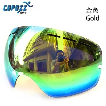 Anti-fog snescooter ski for COPOZZ GOG-201 UV400 store sfæriske ski snowboard briller briller briller, linser