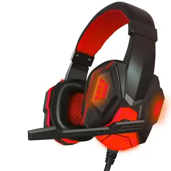 Anti-støj LED-Lys til Stereo-bas Gaming Headsets Til PC Gamer encouter Glød Hovedtelefoner Med MIKROFON USB - +3,5 mm Audio-Kabel-rød A273