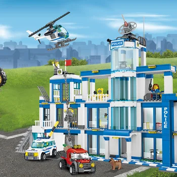 Anti-Terror-Aktion Model Byggesten City Police Station-Serien, Der Er Kompatibelt LegoINGlys City Police Barn Toy 1397-Pc ' Er