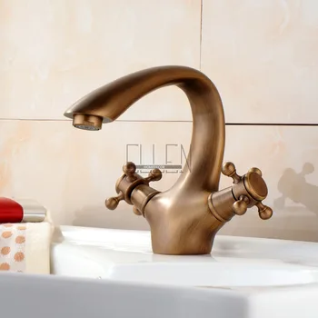 Antik Bronze Hane Børstet Vask Vandhane Roma Stil Vintage Håndvask Håndvask Mixer Cozinha