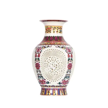 Antikke Kinesiske stil Palace Genoprette Gamle Måder Jingdezhen Hule Hvid Keramik Vase Dekoration Blomst Vaser