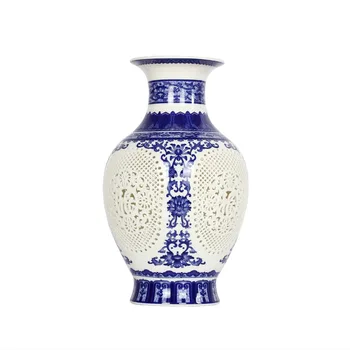 Antikke Kinesiske stil Palace Genoprette Gamle Måder Jingdezhen Hule Hvid Keramik Vase Dekoration Blomst Vaser