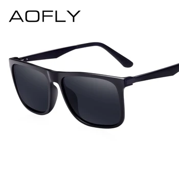 AOFLY HELT Klassisk DESIGN Polariserede Solbriller Mænd Kørsel Firkantet Sort Ramme solbriller til Mænd-Brillerne Mandlige Oculos UV400