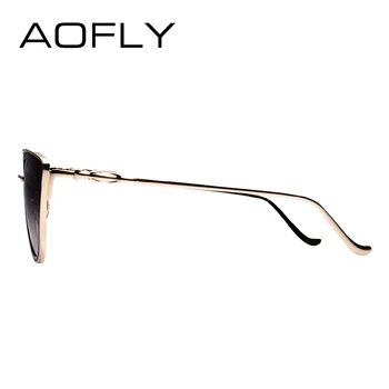 AOFLY Metal Ramme Cat Eye Solbriller Kvinder Kvindelige Solbriller Berømte Brand Designer Legering Ben Briller oculos de sol feminino