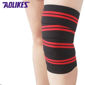 AOLIKES 2 stykker 2M*8CM styrkeløft elastisk forbinding på benet kompression kalv knee support knæbind Sport Sikkerhed vendas para deporte