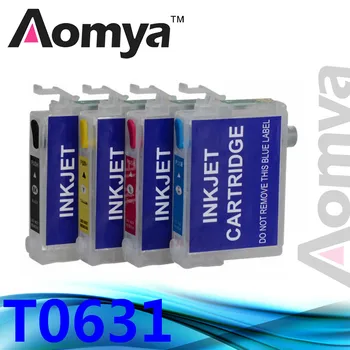 Aomya udskiftning Genopfyldelige blækpatroner Til EPSON T0631 - T0634 Til EPSON STYLUS C67 C87 CX3700 CX4100 CX4700 Printer Blæk