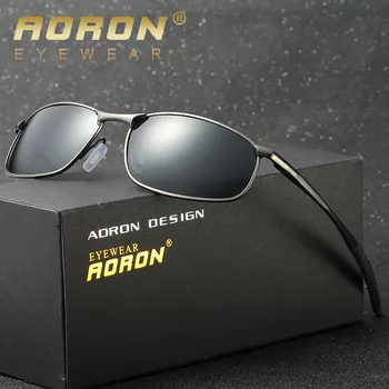 AORON Brand Designer Oprindelige Mandlige Solbriller Mænd Polariserede Briller Police solbriller HD Kørsel Spejl Briller oculos De Sol