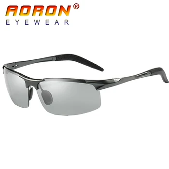 AORON HD Fotokromisk Polariserede Solbriller Mænd Kører Dag og Nat Vision Goggles Misfarve Sol Briller Briller A8177BS