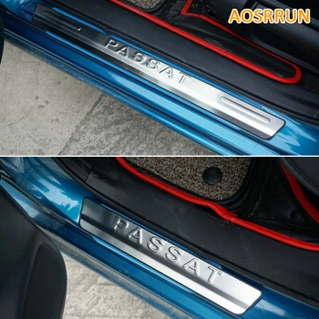 AOSRRUN Gratis Fragt Rustfrit stål scuff plate dør karmen 4stk/sæt Tilbehør til Bilen Til VW-Volkswagen Passat B5 Car-Styling