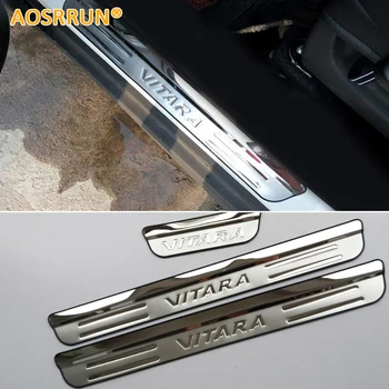 AOSRRUN Rustfrit stål Dør Karmen scuff plate Døren pedal Bil Tilbehør Car-Styling Til Suzuki Vitara 2016 4Gen