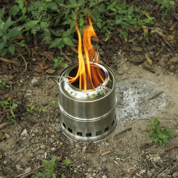 APG Udendørs træ gas brændeovn bærbare folde brænde komfur camping forgasning ovnen