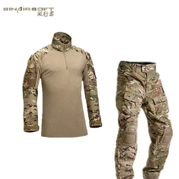 Army Combat Shirt & Bukser Taktisk Kamp-Uniform W/ Knæ, Albue Puder Camouflage Jagt Tøj Ghillie Suit Træne Motion Sæt