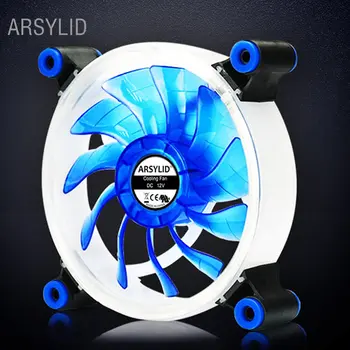 ARSYLID computer Sag Cooling Fan 120mm 3pin/4pin LED-Ring Lydløs Ventilator 4-Farve 12cm køleventilatoren Vand Køligere Ventilator